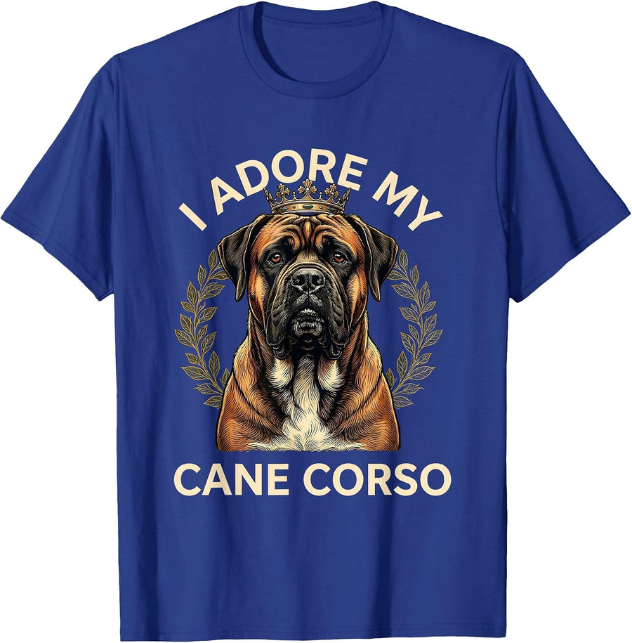 I Adore My Cane Corso Illustration Italian Mastiff Pet Lover T-Shirt - Royal Blue