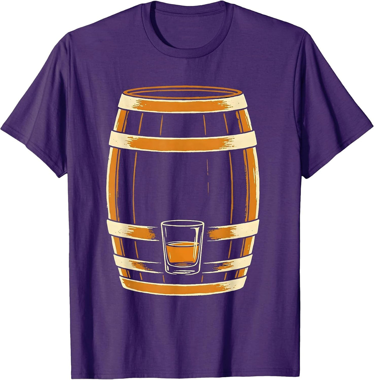 Bourbon Barrel Whiskey Lover Deadpan Humor T-Shirt - Purple