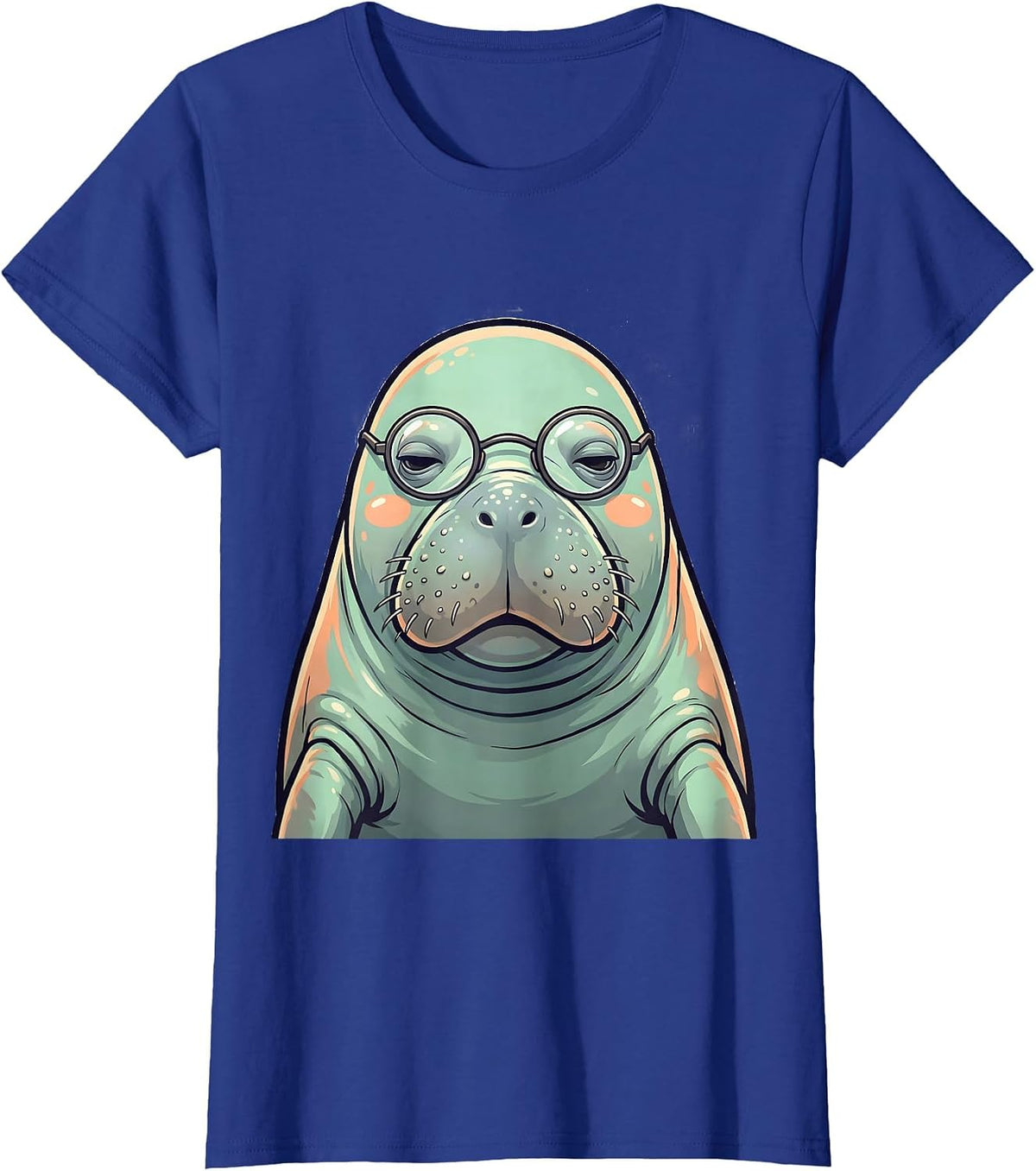 Women's Manatee Kawaii Cute Animal Lover Gift T-Shirt - Royal Blue