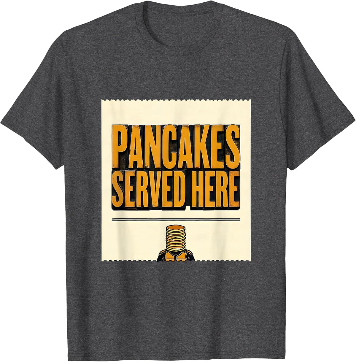 Pancakes Served Here Funny Football Lineman Offensive T-Shirt - Dark Heather Grey