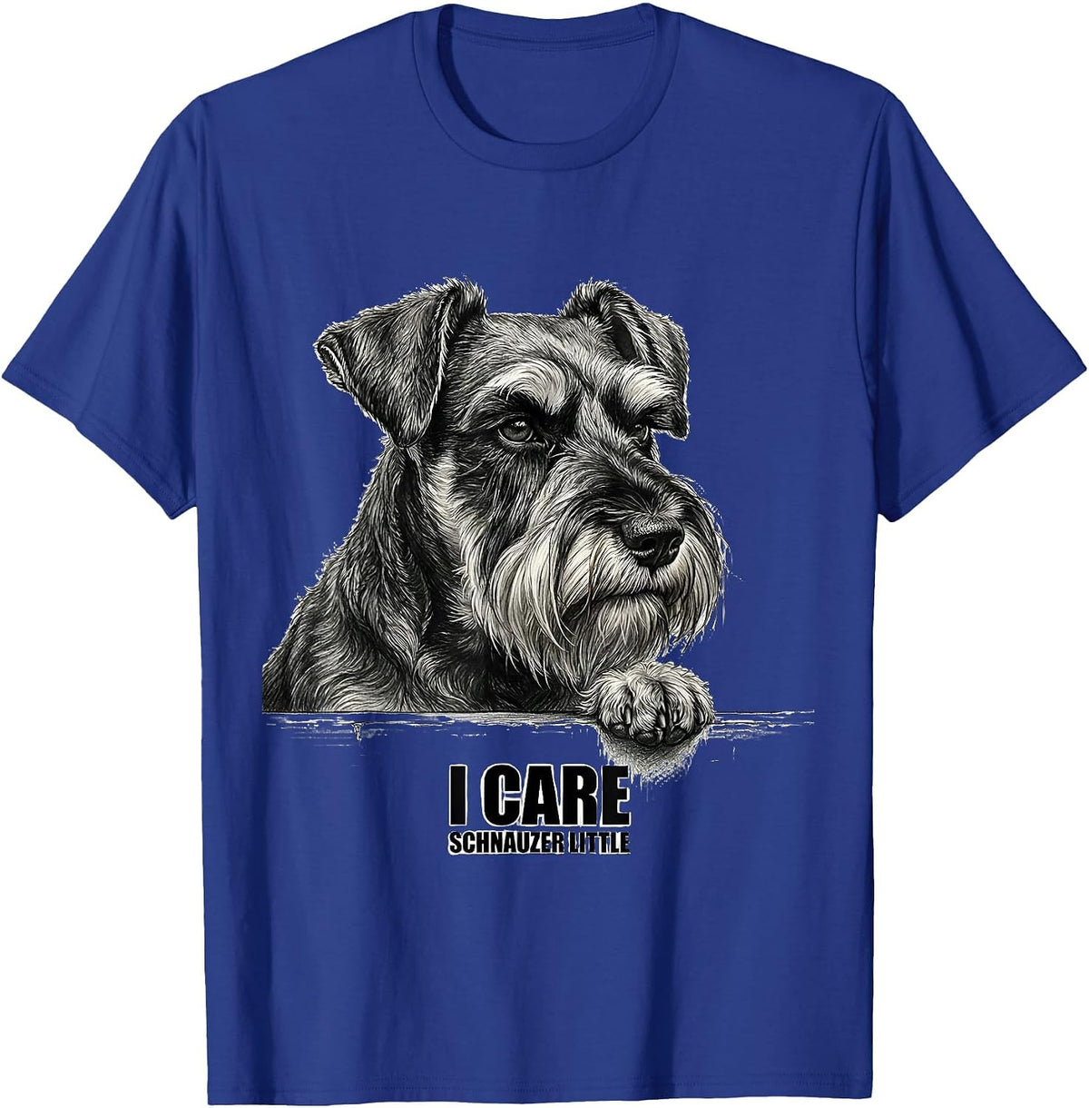 Men's I Care Schnauzer Little Funny Miniature Schnauzer Lover Gift T-Shirt - Royal Blue