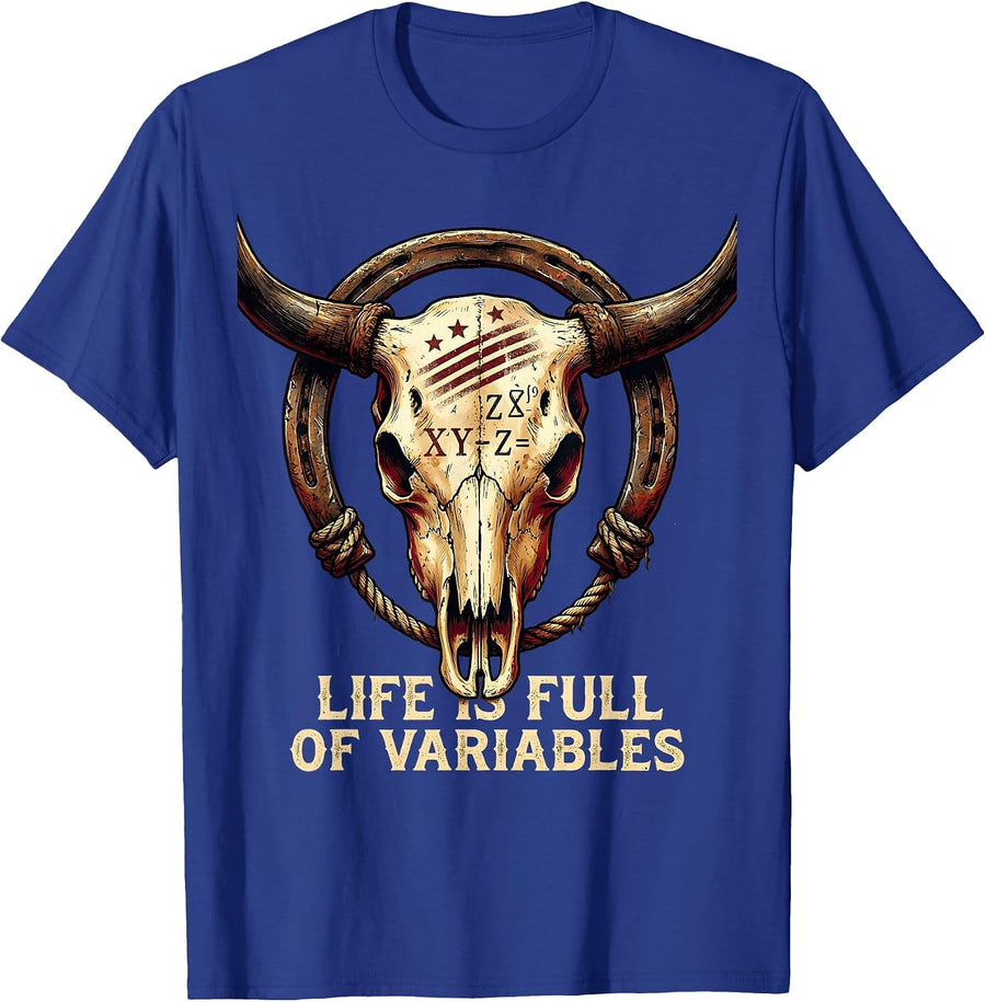 Life Is Full Of Variables Math Teacher Design T-Shirt - Royal Blue