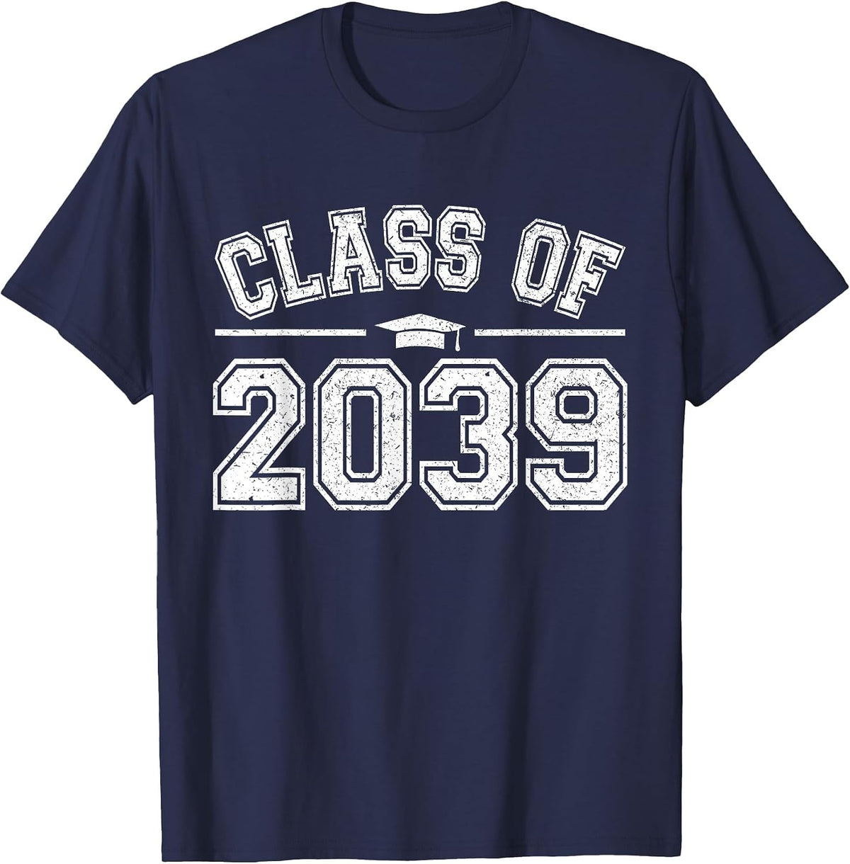 Preschool Class of 2039 Grow with Me Graduation 2039 Vintage T-Shirt - Navy Blue