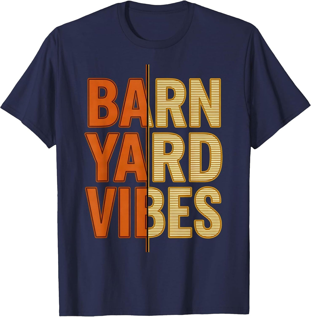 Barn Yard Vibes Fall Farm Animals Minimalist Design T-Shirt - Navy Blue