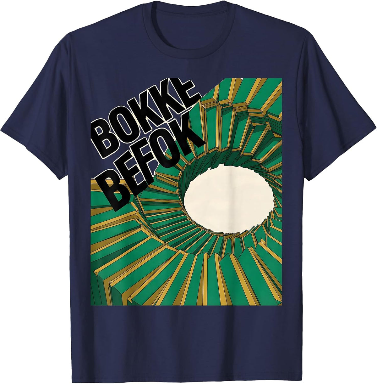 Men's Bokke Befok New Wave Patriotic South African Rugby Fan Pride T-Shirt - Navy Blue