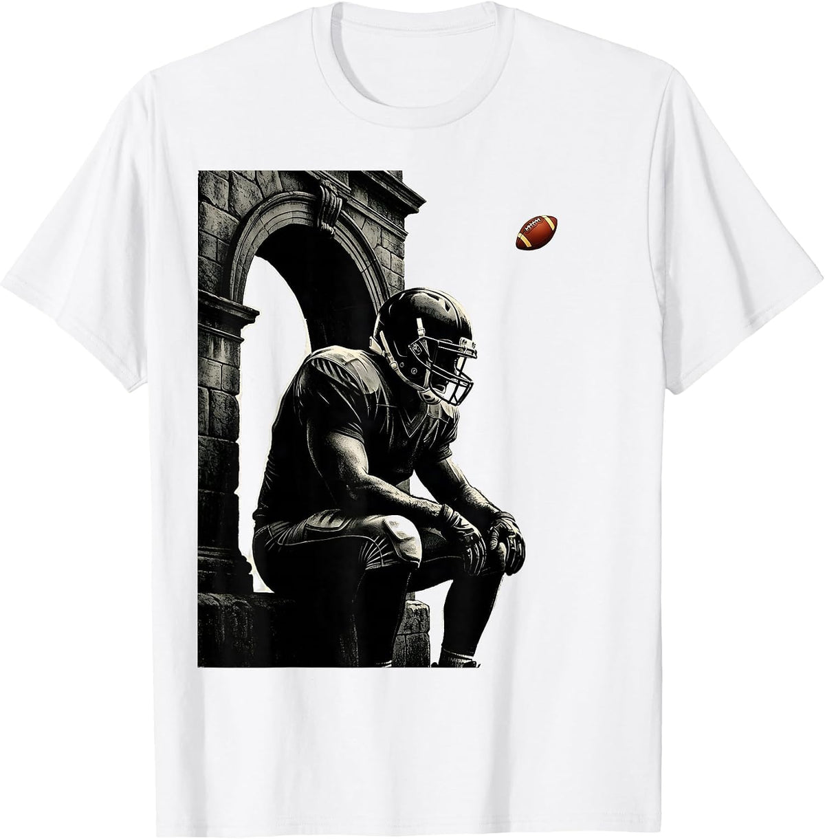 Men's Lineman Keystone Football Fan Humor T-Shirt - White
