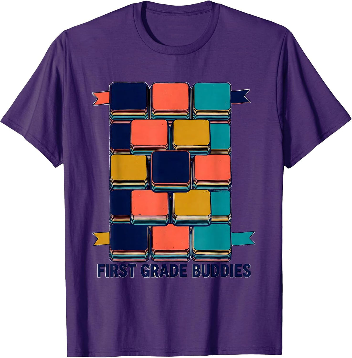 Men's First Grade Buddies Cute Back To School Team First Day T-Shirt - Purple