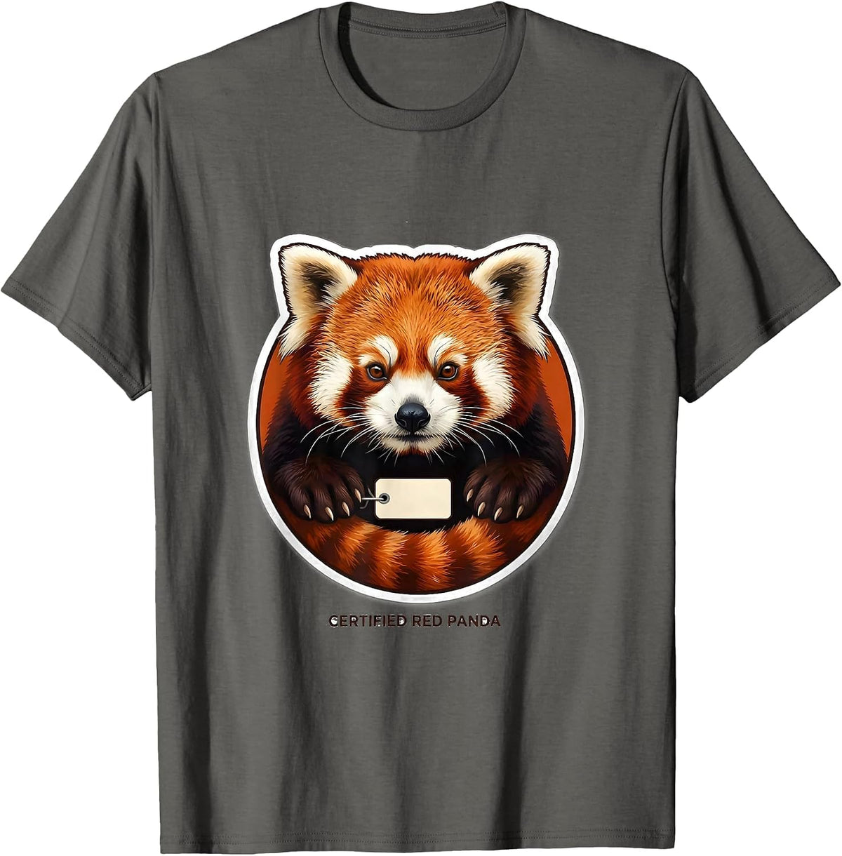 Men's Certified Red Panda Cute Animal Lover Gift T-Shirt - Asphalt Grey