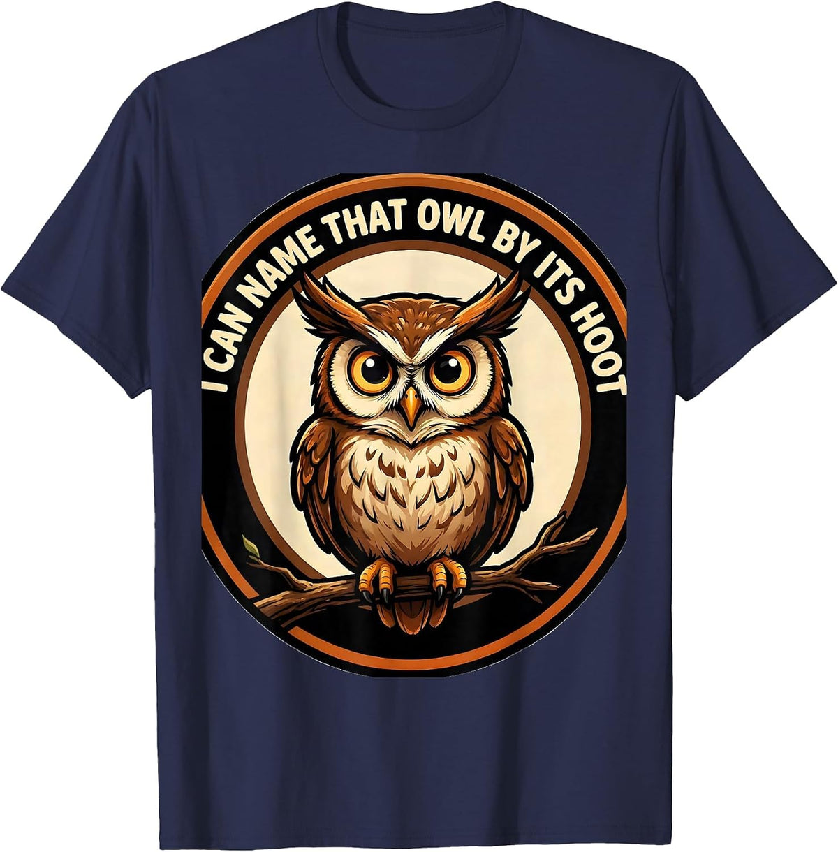 I Can Name That Owl By Its Hoot Funny Cartoon Owl Lover T-Shirt - Navy Blue