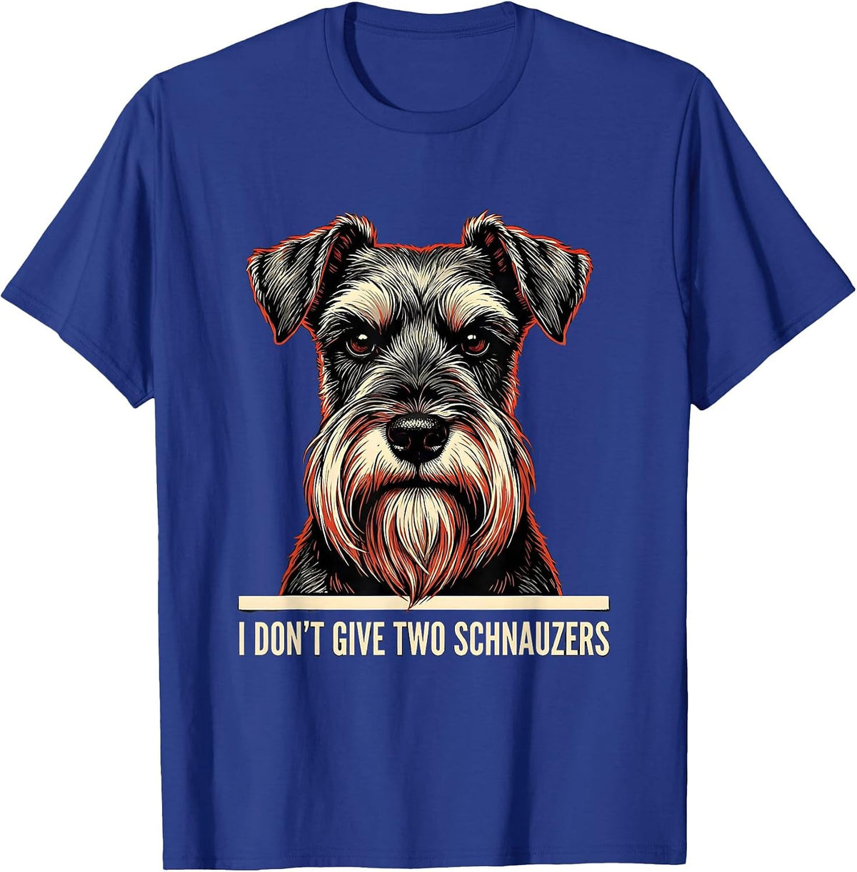 Men's I Don't Give Two Schnauzers Funny Miniature Schnauzer Lover T-Shirt - Royal Blue