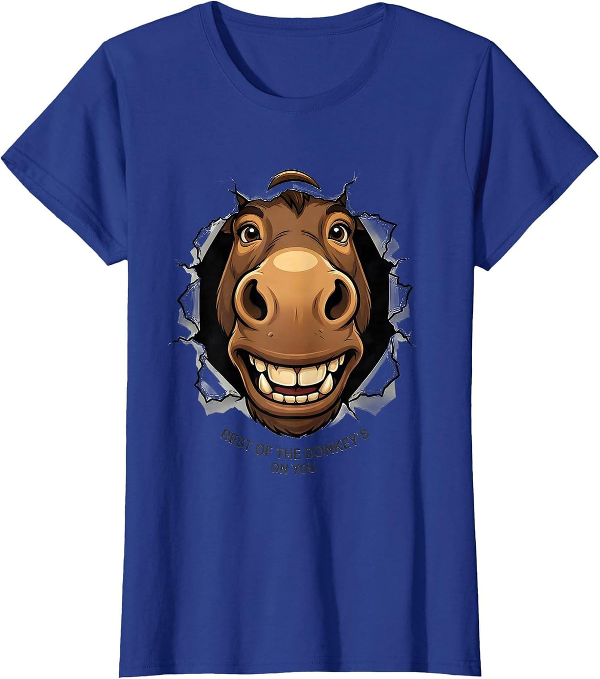 Women's Rest Of The Donkey's On You Funny Smart Donkey Meme Cartoon T-Shirt - Royal Blue