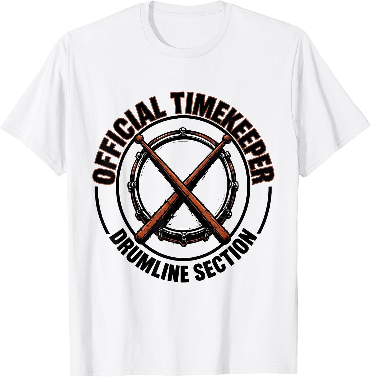 Men's Official Timekeeper Drumline Section Funny Drummer Gift T-Shirt - White