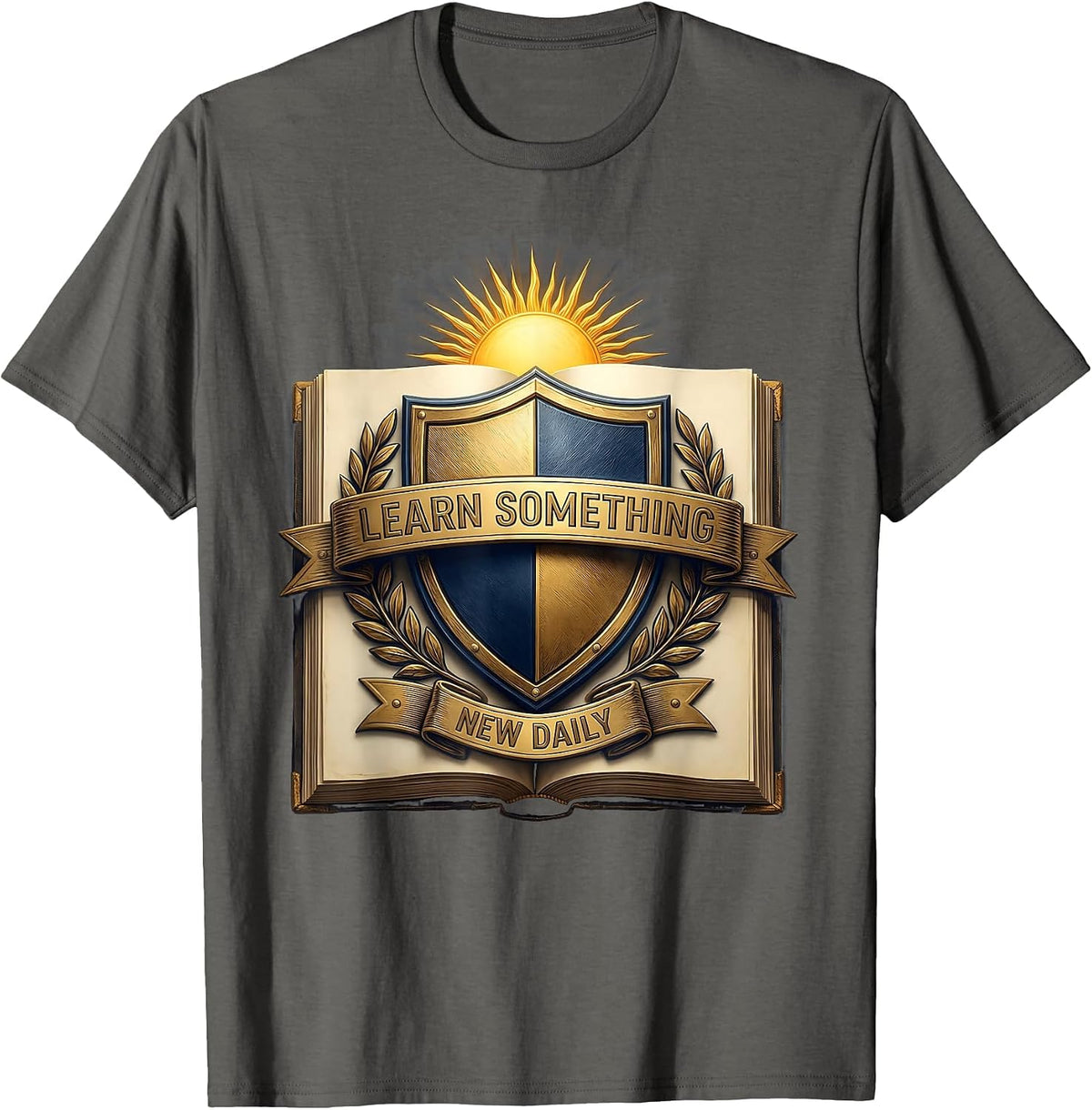 It's A Beautiful Day For Learning Design T-Shirt - Asphalt Grey
