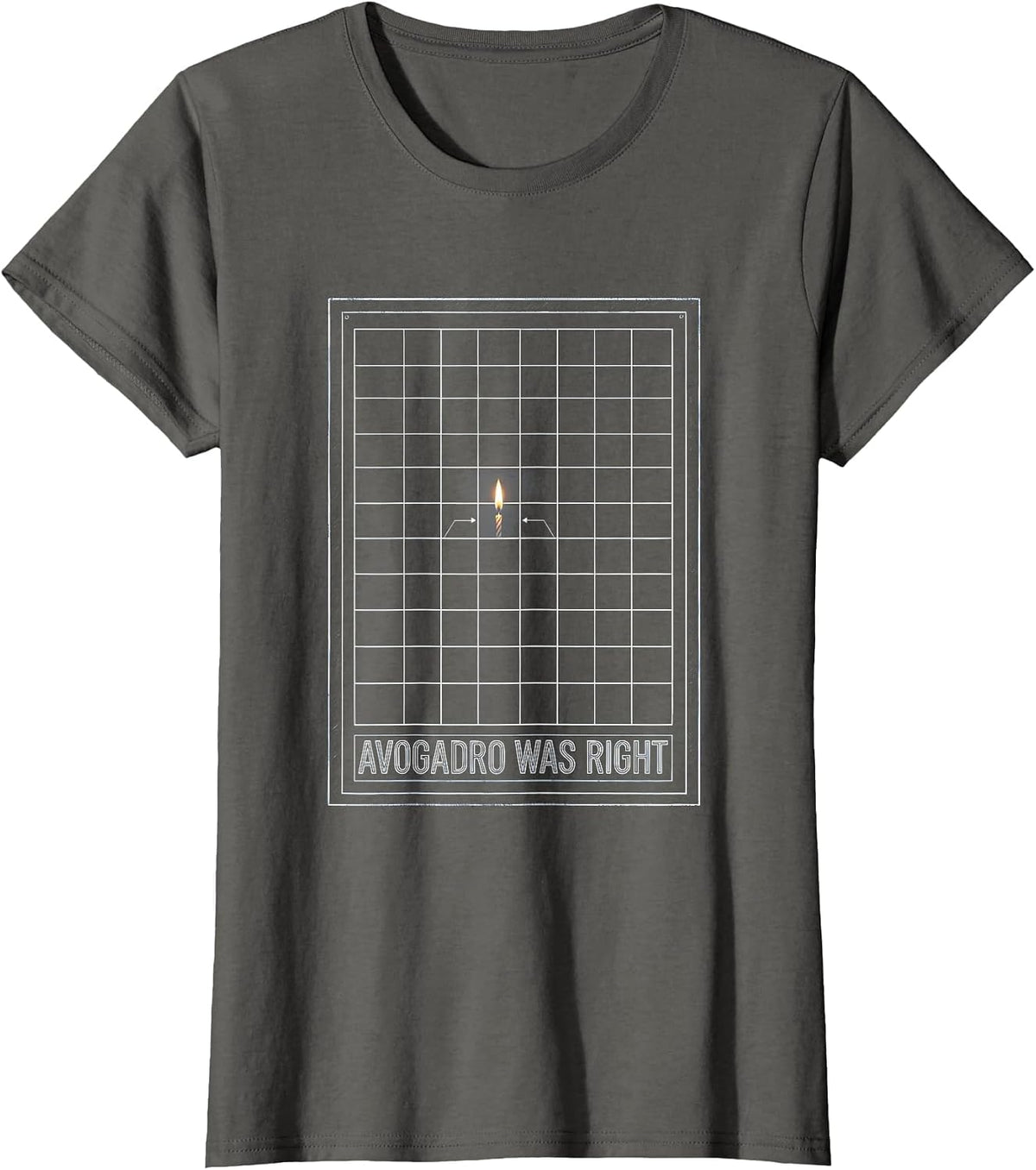 Women's Avogadro Was Right Technical Blueprint Mole Day Chemistry T-Shirt - Asphalt Grey