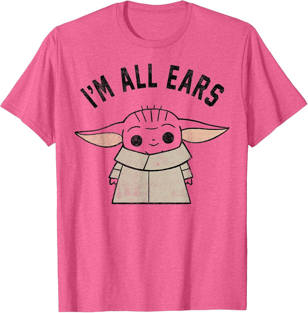 Star Wars The Mandalorian The Child I'm All Ears Outline T-Shirt - Pink Heather
