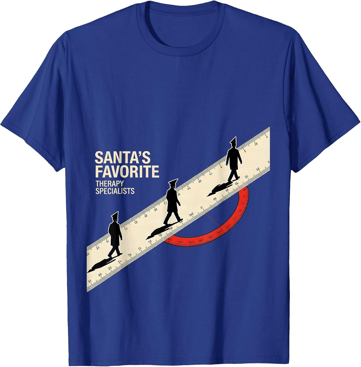 Men's Santa's Favorite Therapy Specialists Funny Physical Therapy T-Shirt - Royal Blue