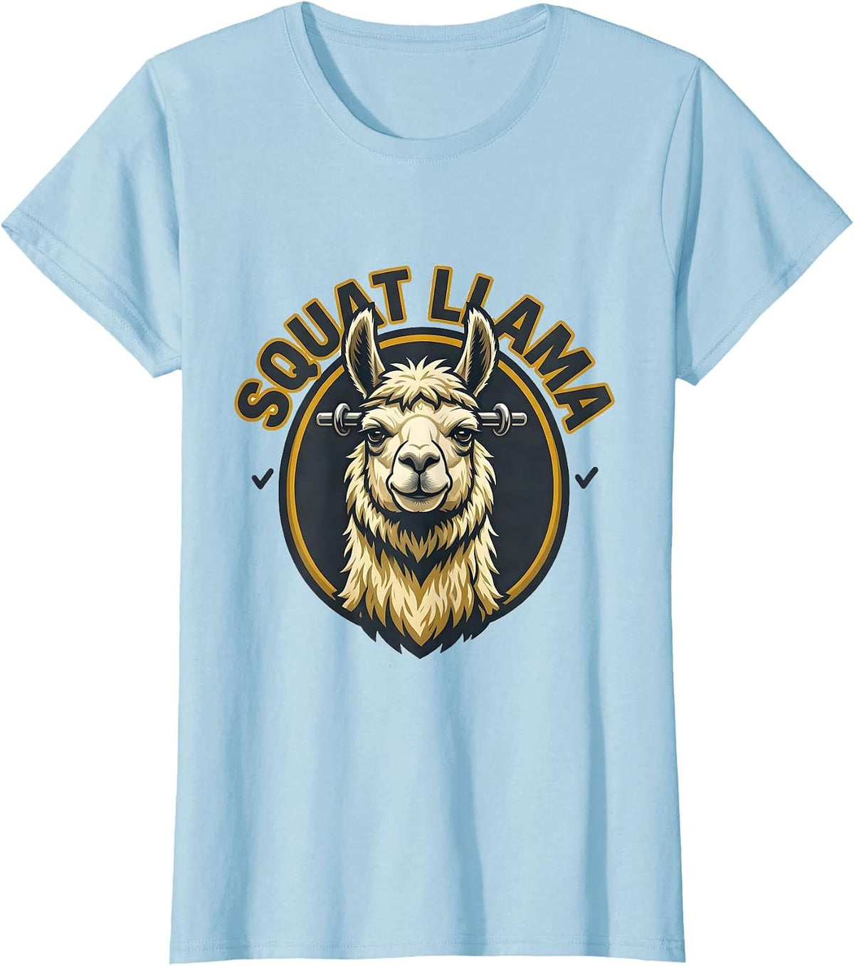 Squat Llama Funny Llama Lover Novelty Humor T-Shirt - Baby Blue