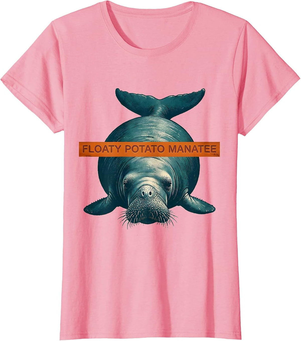Women's Floaty Potato Manatee Funny Manatee Sea Animal Manatee Lover T-Shirt - Pink
