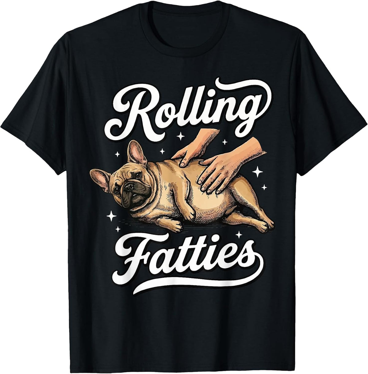 Rolling Fatties French Bulldog T-Shirt - Black