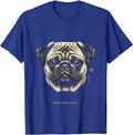 Wrinkle Ridge Surveyed Topographic Pug Dog Lover Funny T-Shirt - Royal Blue