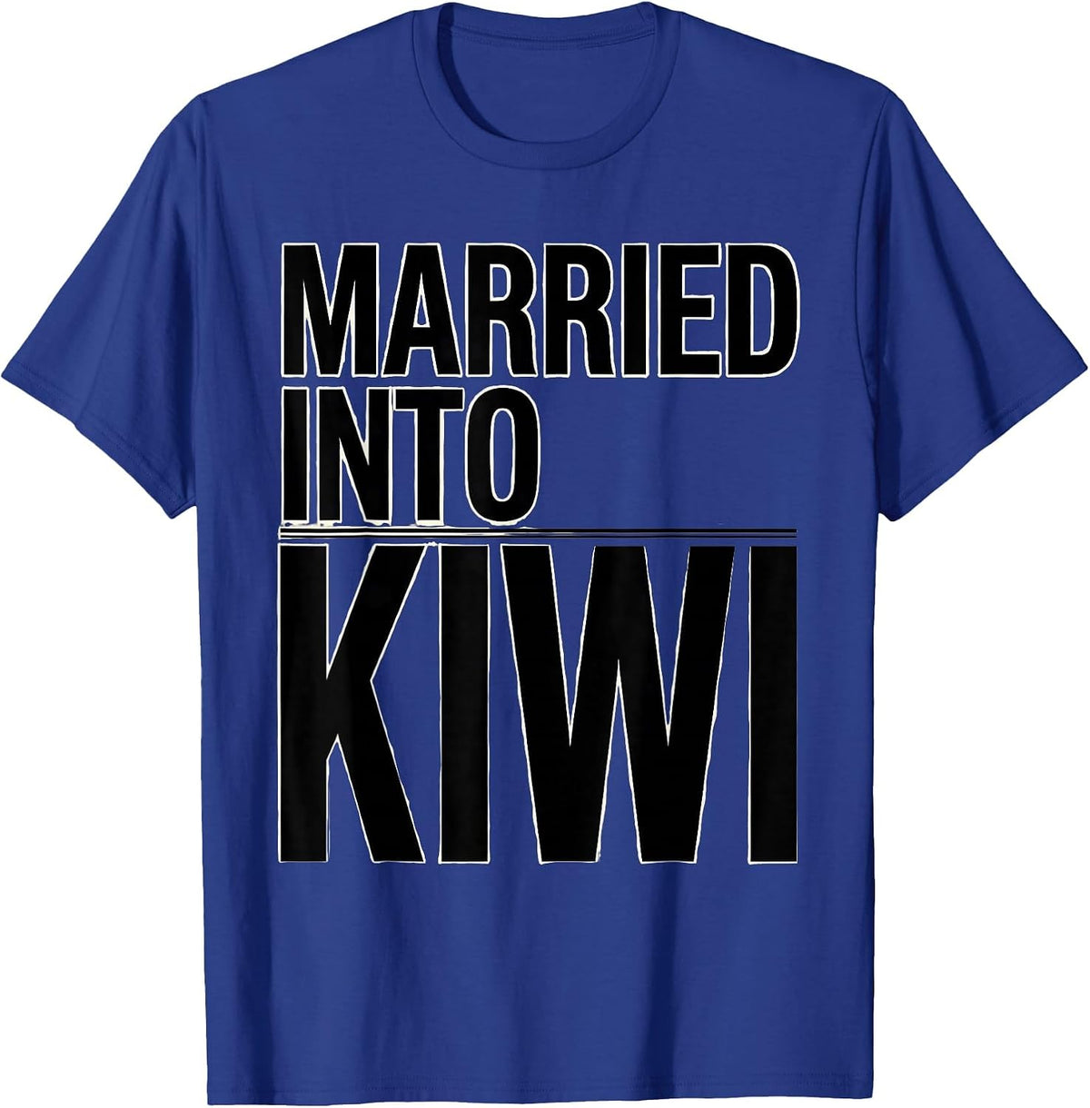 Married Into Kiwi Retro New Zealand Rugby Fan National Pride T-Shirt - Royal Blue