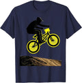 BMX Rider Stencil Graphic Extreme Sports Bike Enthusiast T-Shirt - Navy Blue