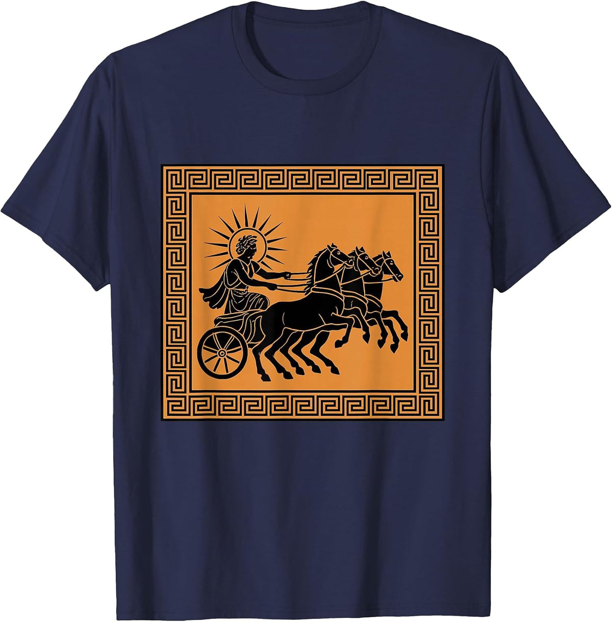 Titan God of the Sun Ancient Art Greek Mythology T-Shirt - Navy Blue