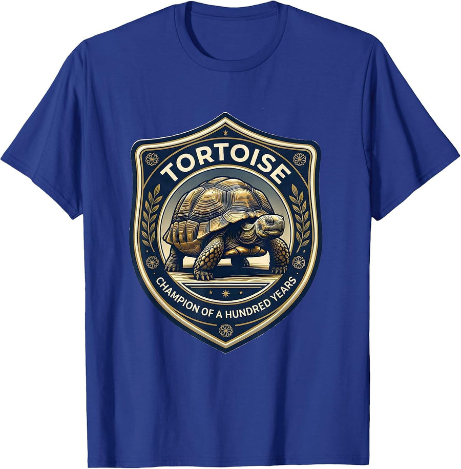 Tortoise Champion of a Hundred Years Funny Tortoise Lover T-Shirt - Royal Blue