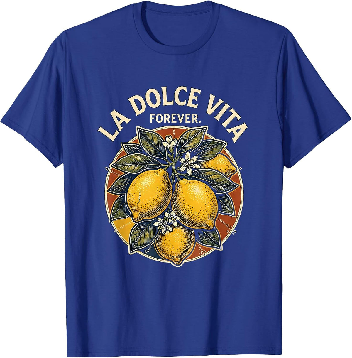 La Dolce Vita Forever Italian Lifestyle Design T-Shirt - Royal Blue