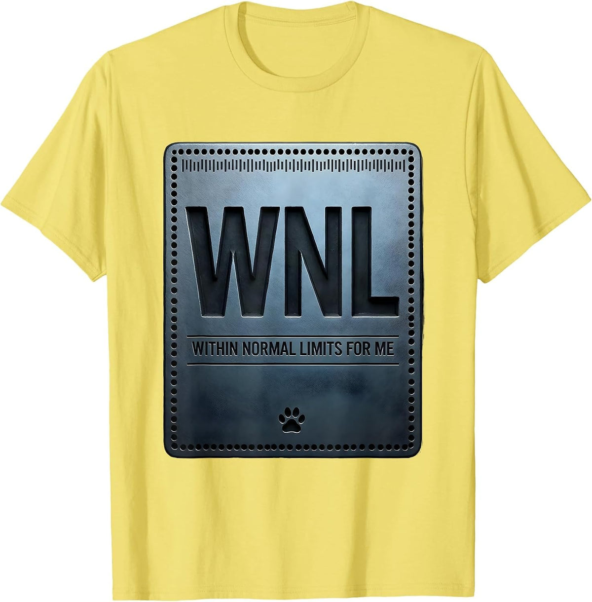 Men's WNL — WITHIN NORMAL LIMITS FOR ME Funny Vet Tech Veterinary T-Shirt - Lemon Yellow