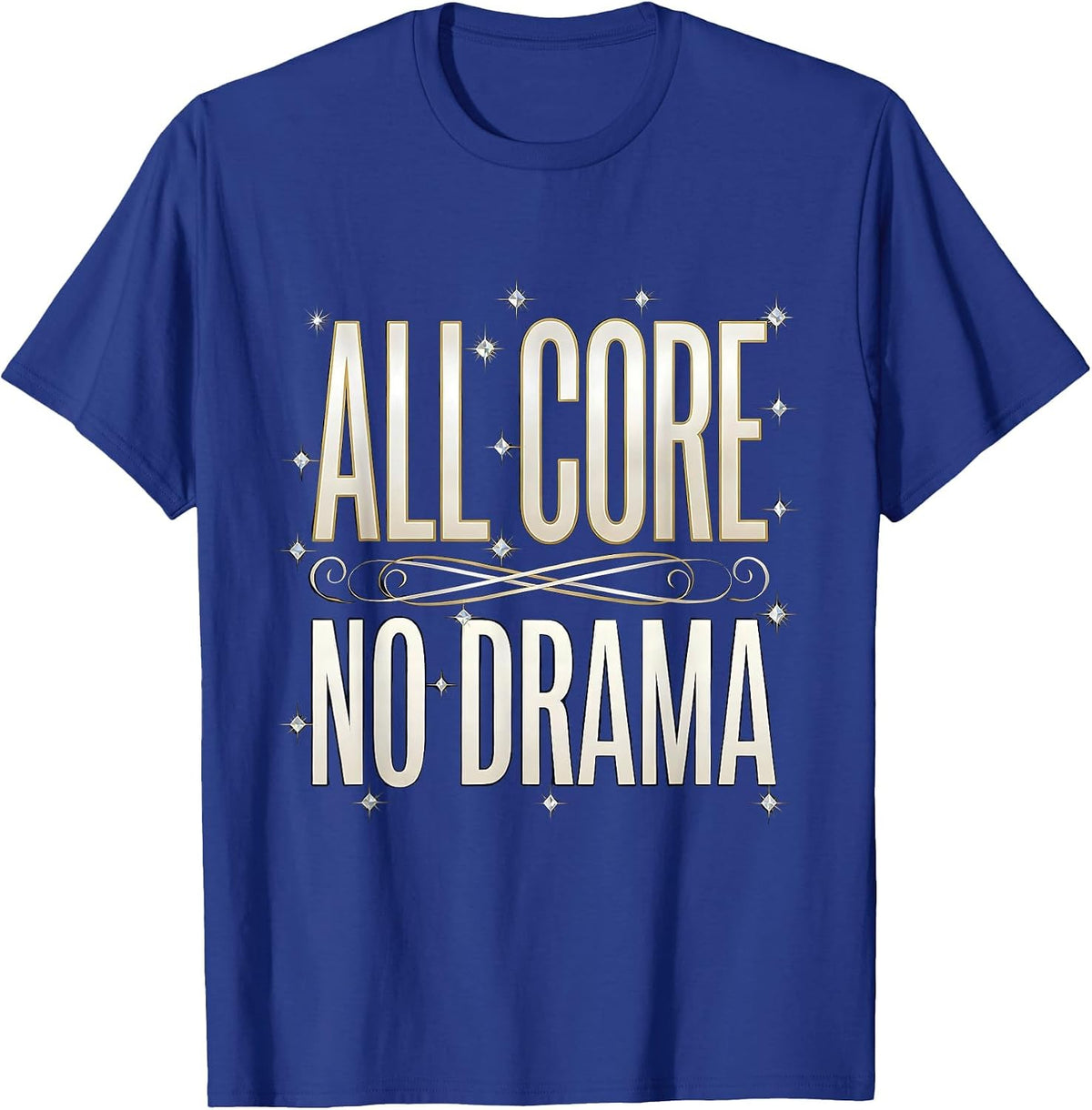 Men's All Core No Drama Pilates Lover Design T-Shirt - Royal Blue