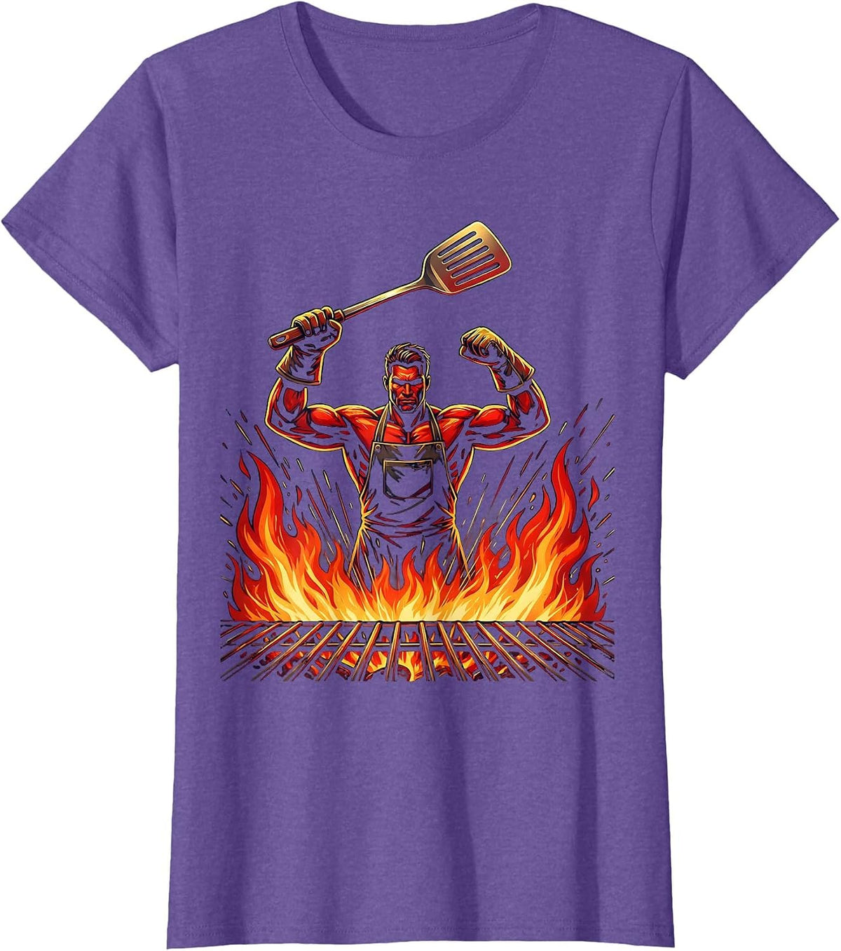 In-Law Life Labor Day BBQ Spatula Illustration T-Shirt - Purple Heather