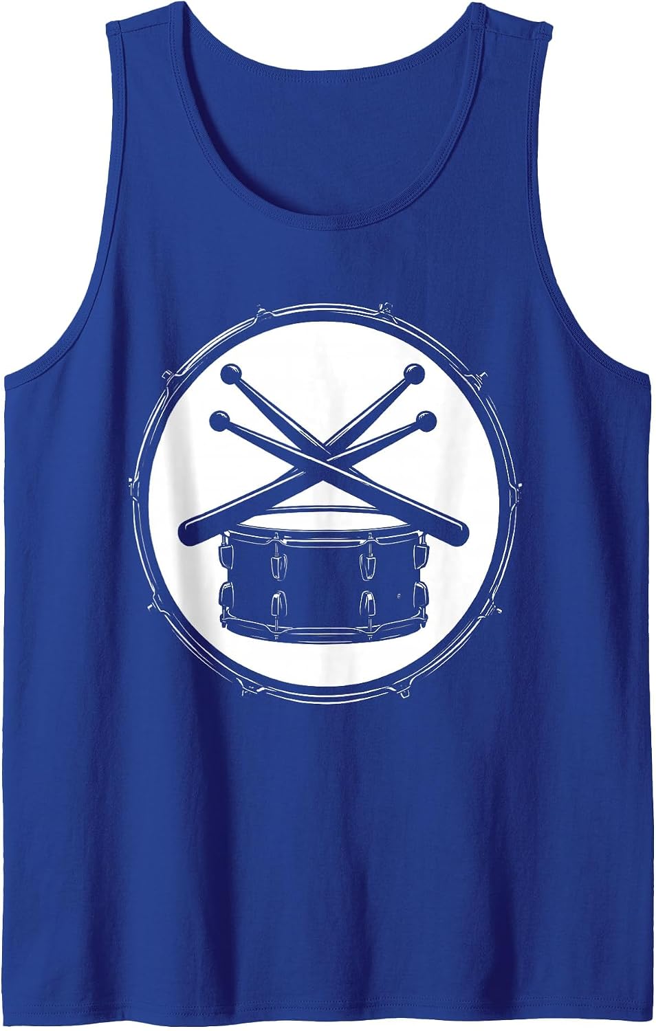 Crossed Drumsticks Snare Drum Rock Percussion Art Tank Top - Royal Blue