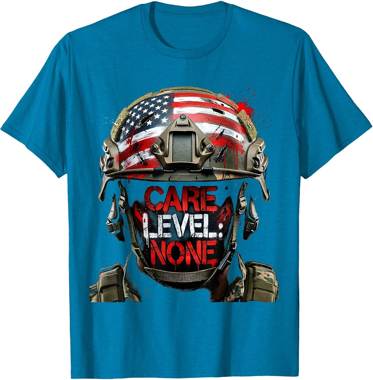 We Do Not Care Club Care Level None Design T-Shirt - Sapphire Blue