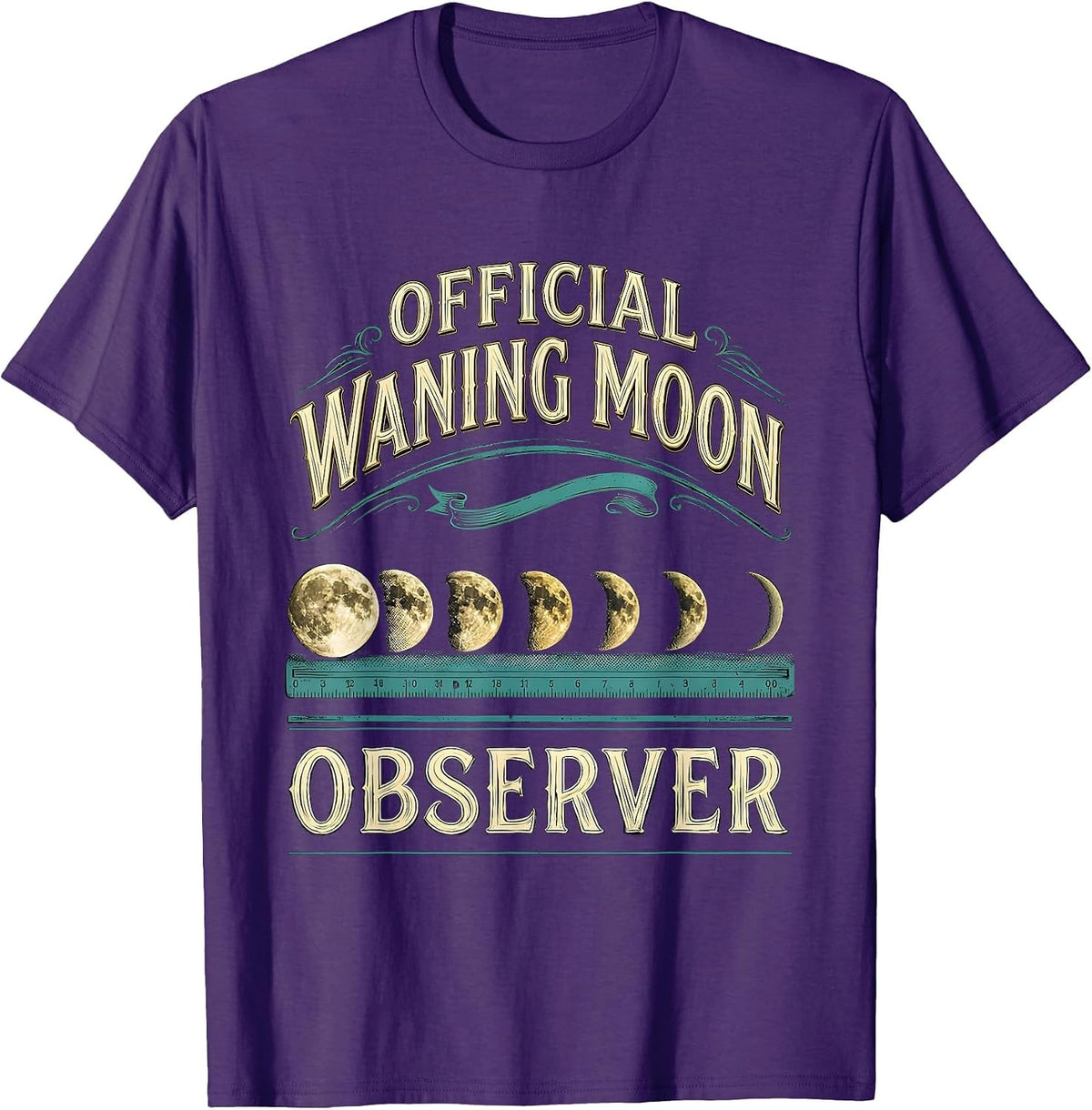 Official Waning Moon Observer Astronomy Celestial Gift T-Shirt - Purple