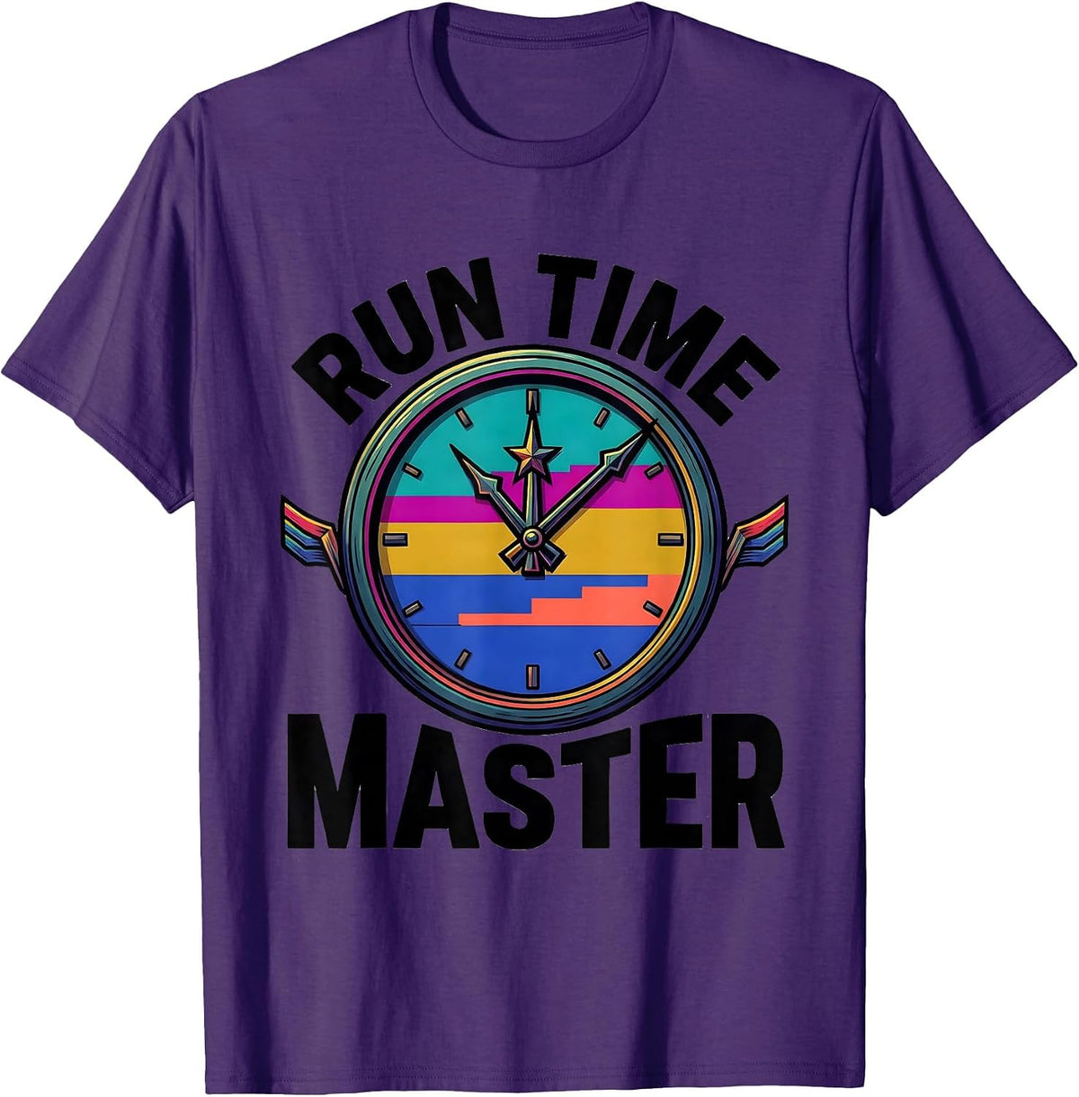 Men's Run Time Master Colorful Dialysis Nurse Nephrology Crew T-Shirt - Purple