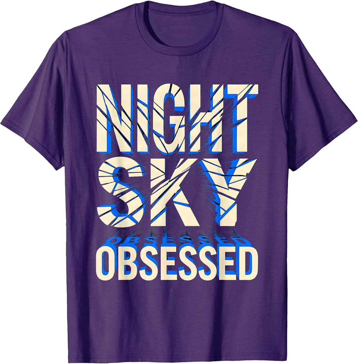 Night Sky Obsessed Stargazing Astronomy Design T-Shirt - Purple