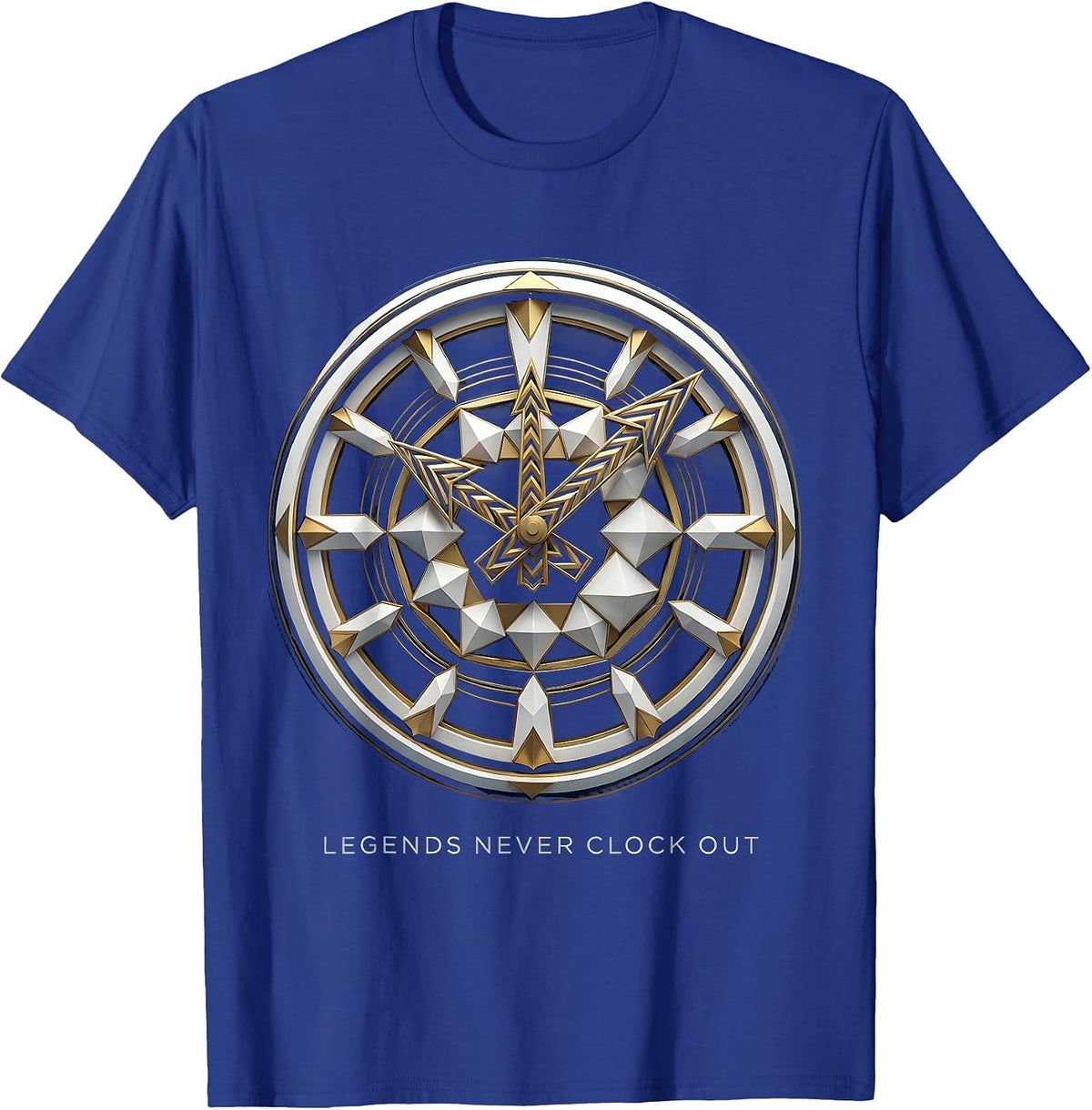 Men's Legends Never Clock Out Hardworking Design T-Shirt - Royal Blue