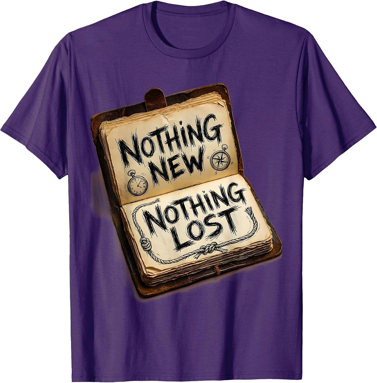 Nothing New Nothing Lost Vintage Graphic Design T-Shirt - Purple