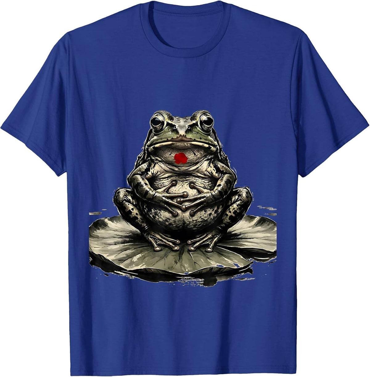 Squat Frog Ink Brush Absurdist Humor T-Shirt - Royal Blue