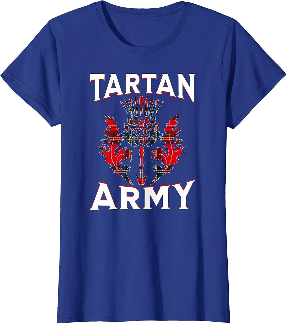 Scottish Tartan s Tartan Army s Thistle Emblem T-Shirt - Royal Blue