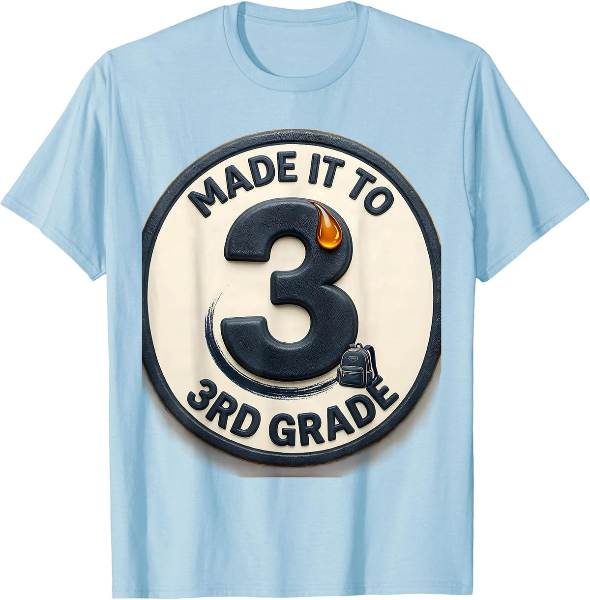 Men's Made It To 3rd Grade Groovy Back To School First Day T-Shirt - Baby Blue
