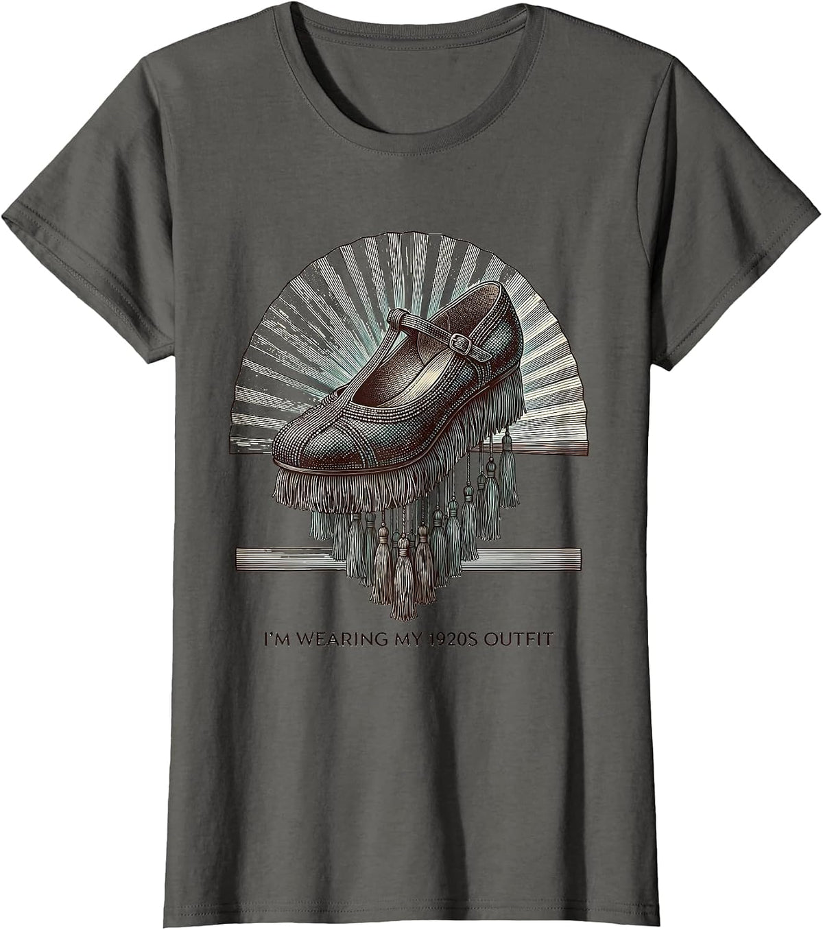Women's I'm Wearing My 1920s Outfit Vintage Flapper Party New Years T-Shirt - Asphalt Grey