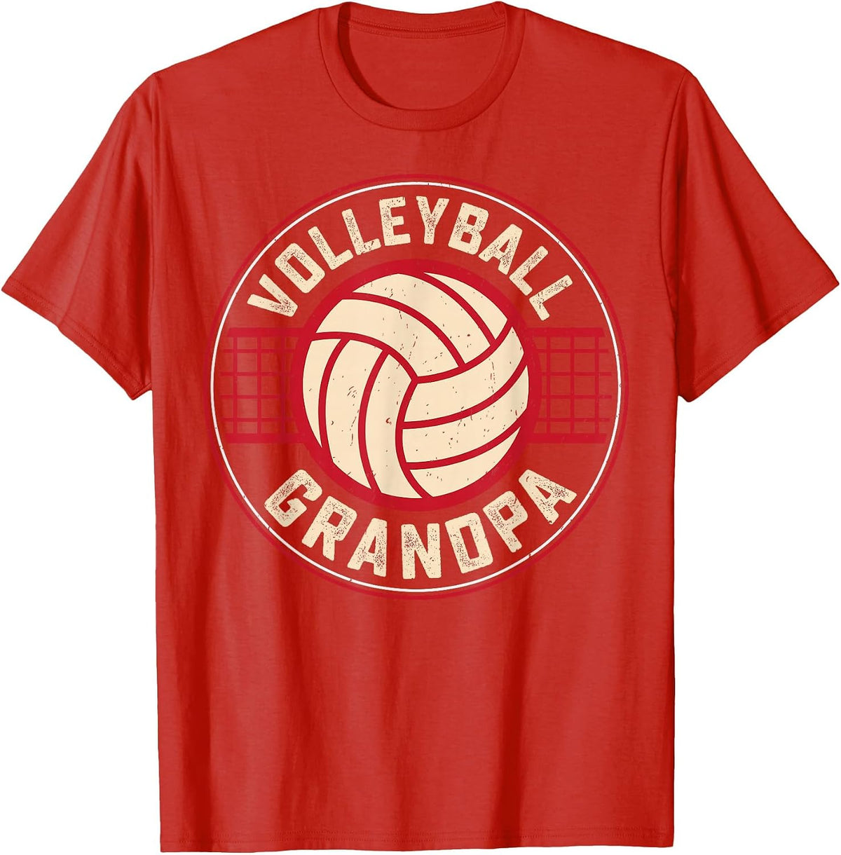 Volleyball Grandpa Fathers Day Volleyball Lover Grandfather T-Shirt - Red