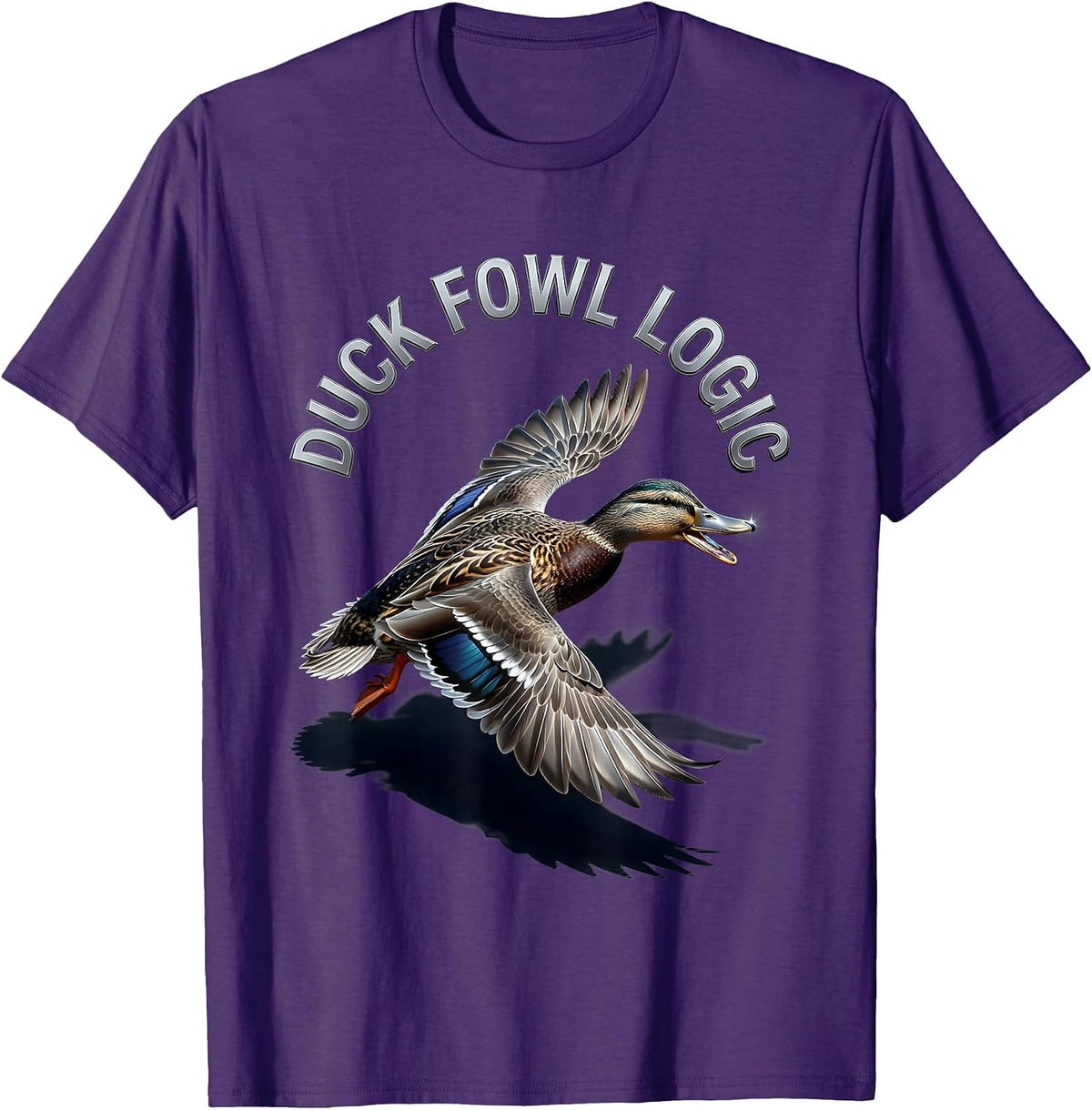 Duck Fowl Logic Funny Dark Humor Bird Lover T-Shirt - Purple