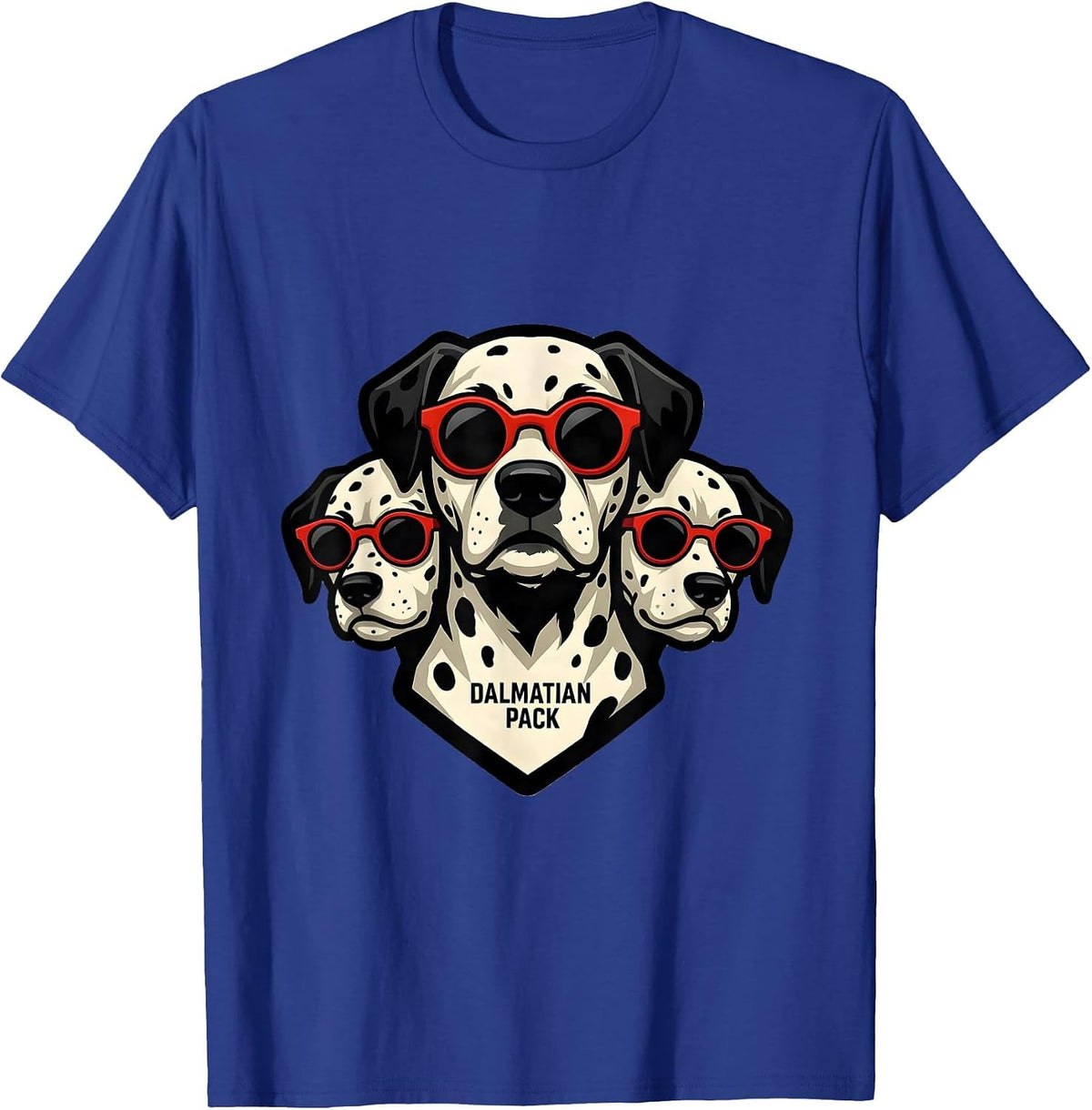 Dalmatian Pack Bold Mascot Logo Dog Breed Portrait T-Shirt - Royal Blue