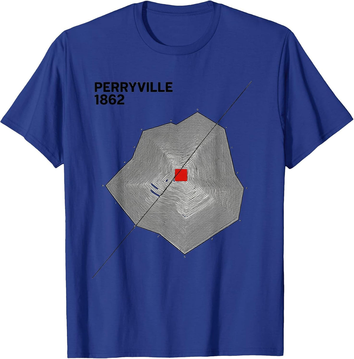 Perryville 1862 Geometric Civil War History Enthusiast T-Shirt - Royal Blue