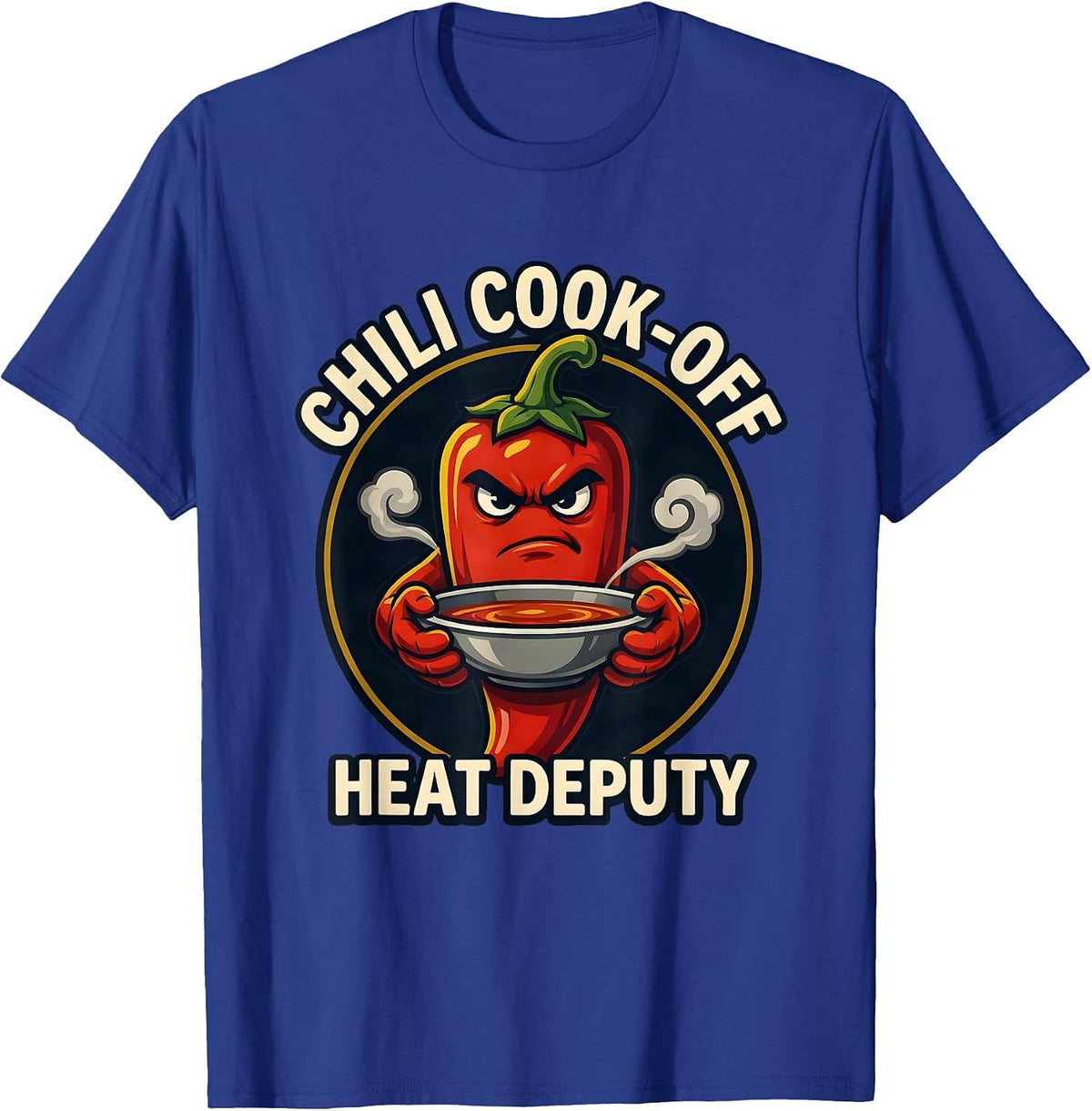 Men's Chili Cook-Off Heat Deputy Funny Spicy Food Humor T-Shirt - Royal Blue
