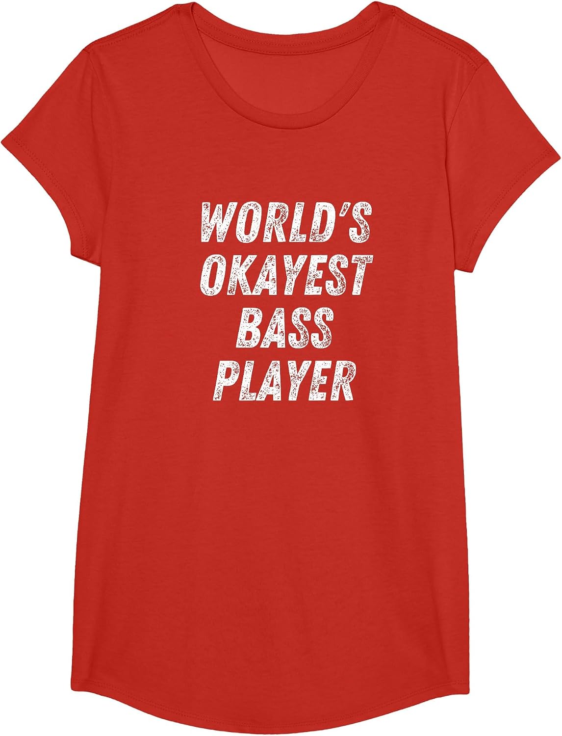 World's Okayest Bass Player, Funny Bassist Upright Bass T-Shirt - Girls Red