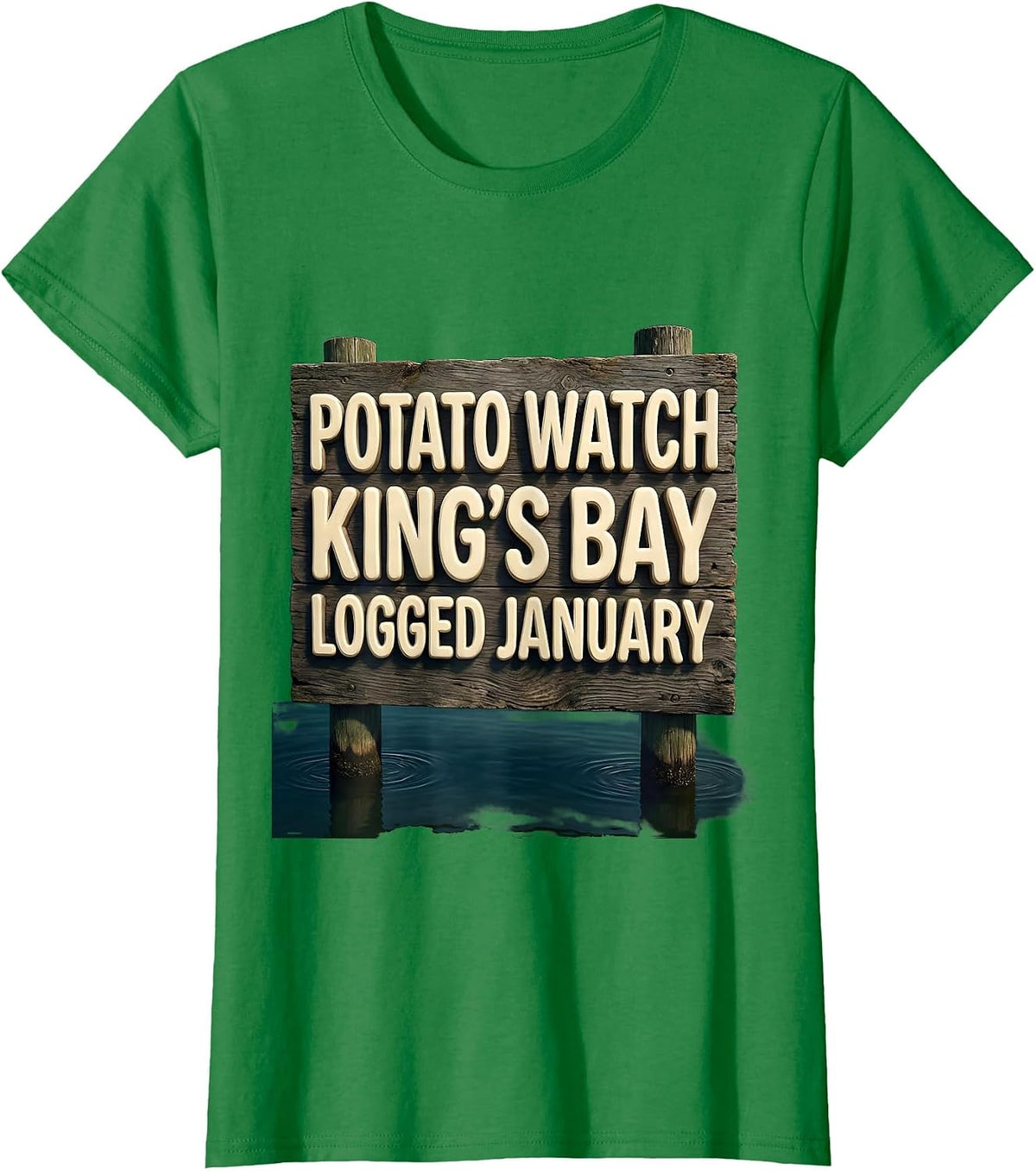Potato Watch King's Bay Manatee Lover Humor T-Shirt - Kelly Green